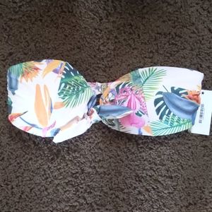 Tropical bandeau swim top